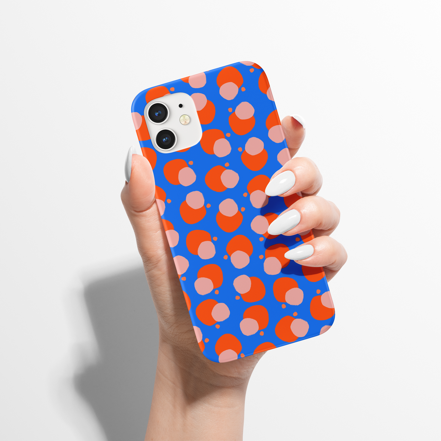 Blue Modern Spots Pattern iPhone Case