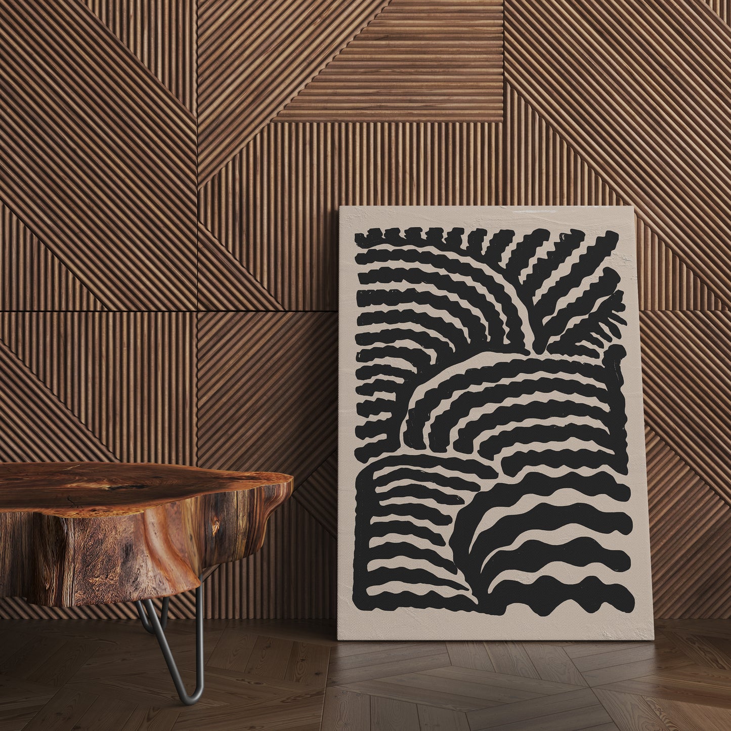 Black Abstract Nature Canvas Print