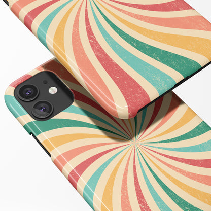 Colorful Swirl Retro Abstract Pattern iPhone Case