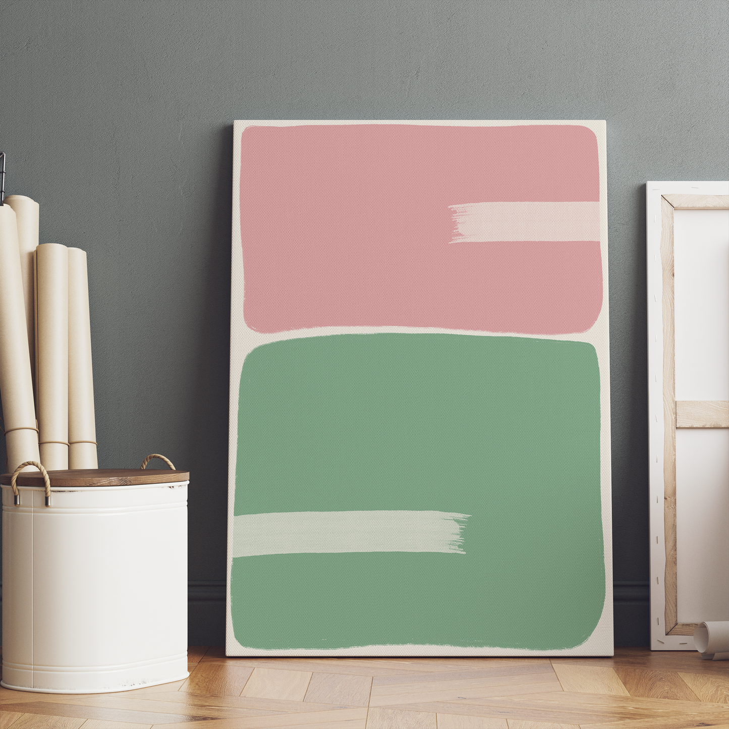 Pastel Mid Century Color Blocks Canvas Print