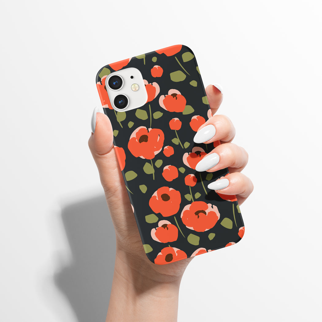 Red Poppies Floral Pattern iPhone Case