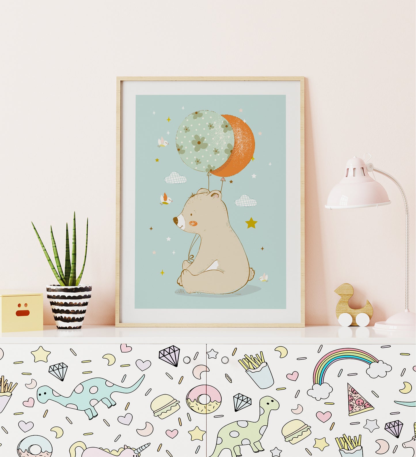 Teddy Bear Illustration Poster