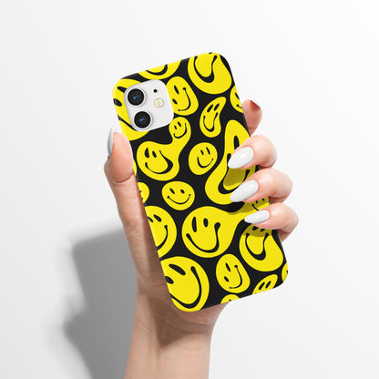 Yellow Melted Smiley Faces iPhone Case