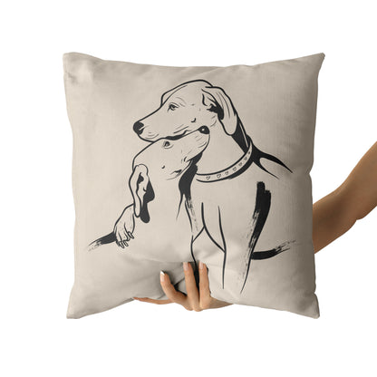 Handdrawn Dogs, Dog Lover Gift Throw Pillow