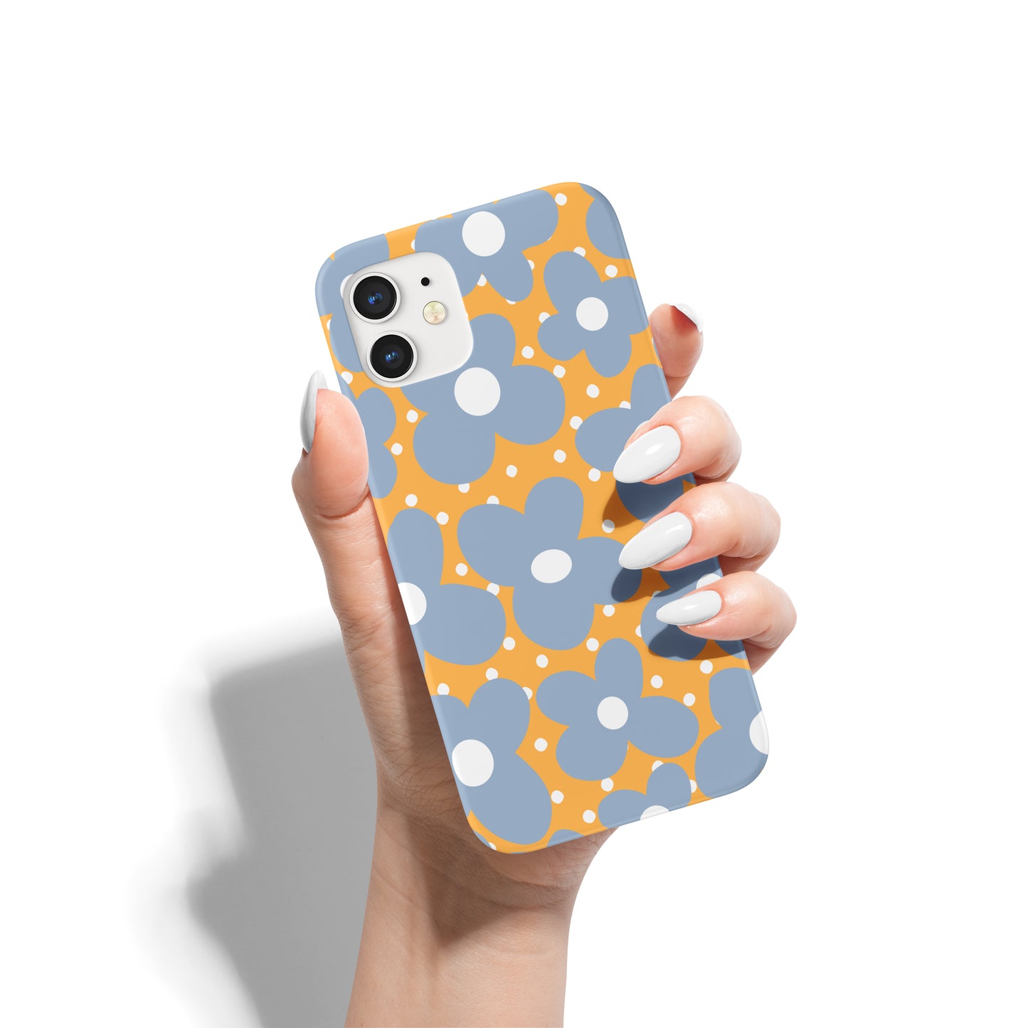 Retro Yellow Pattern with Flowers iPhone Case