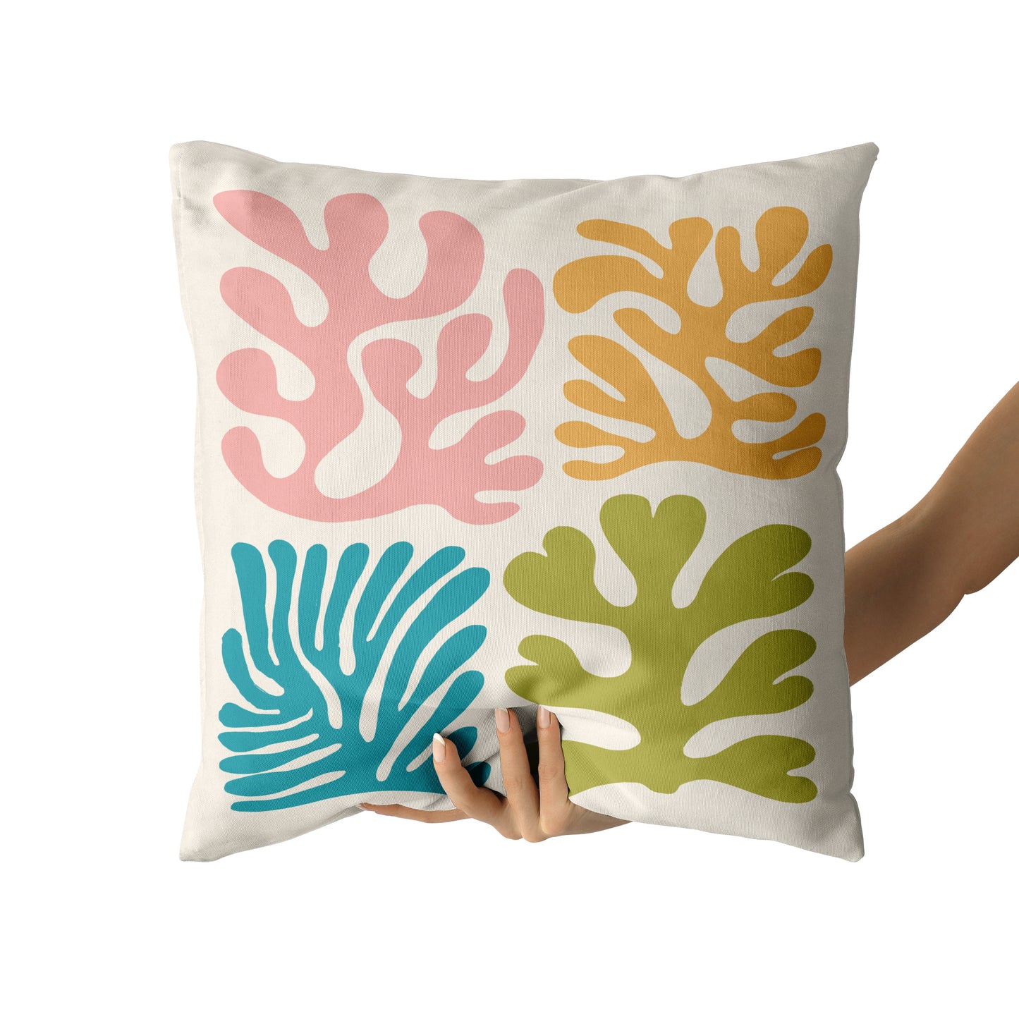 Throw Pillow with Colorful Shapes