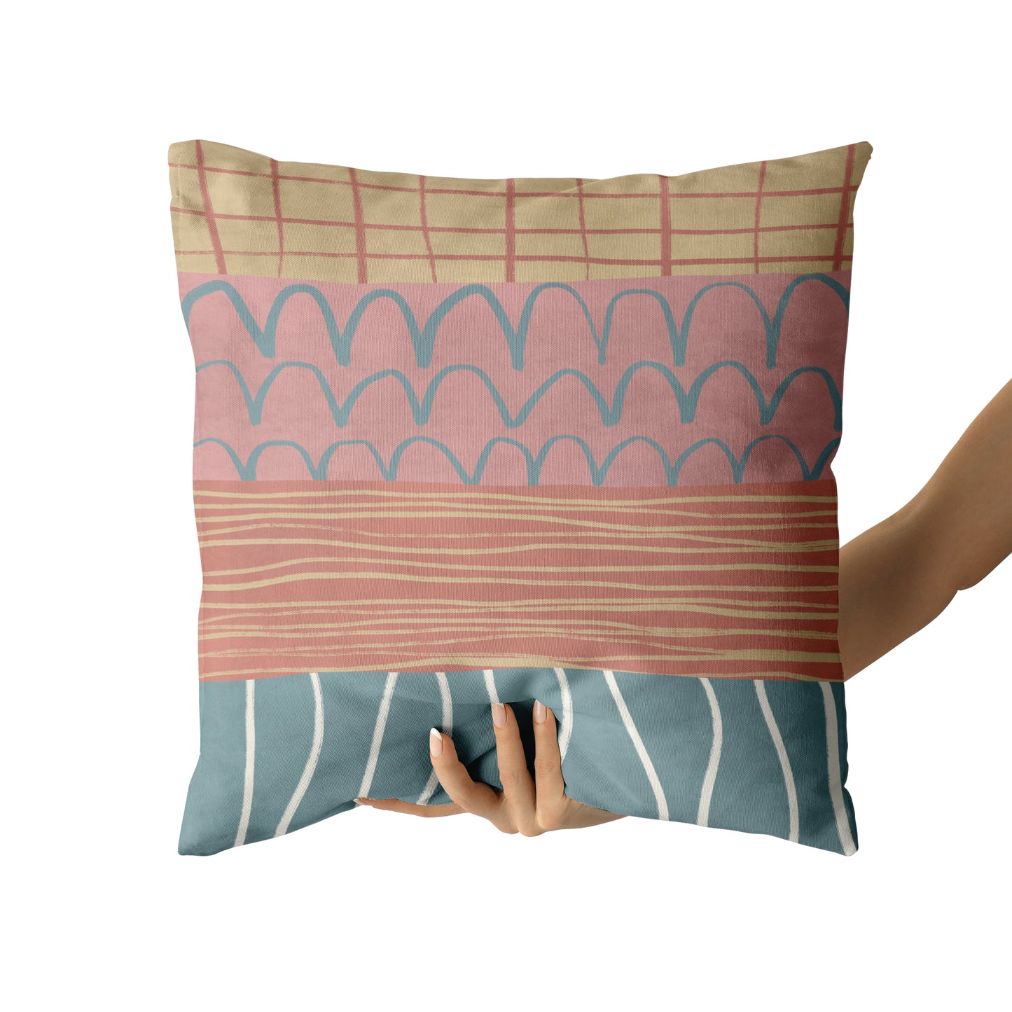 Retro Mid Century Modern Pattern Throw Pillow