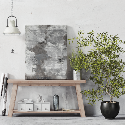 Painted Modern Grey Wall Art Canvas Print