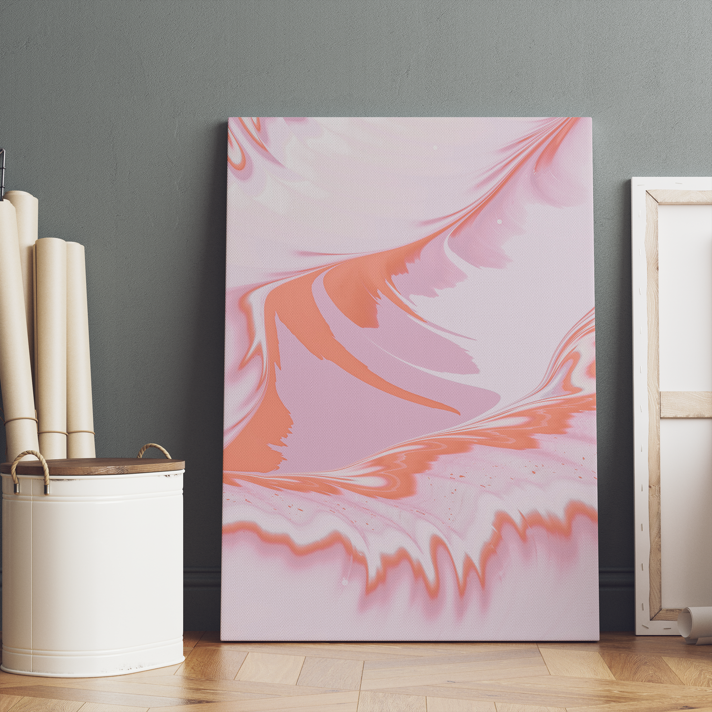 Pink Liquid Abstract Photography Canvas Print