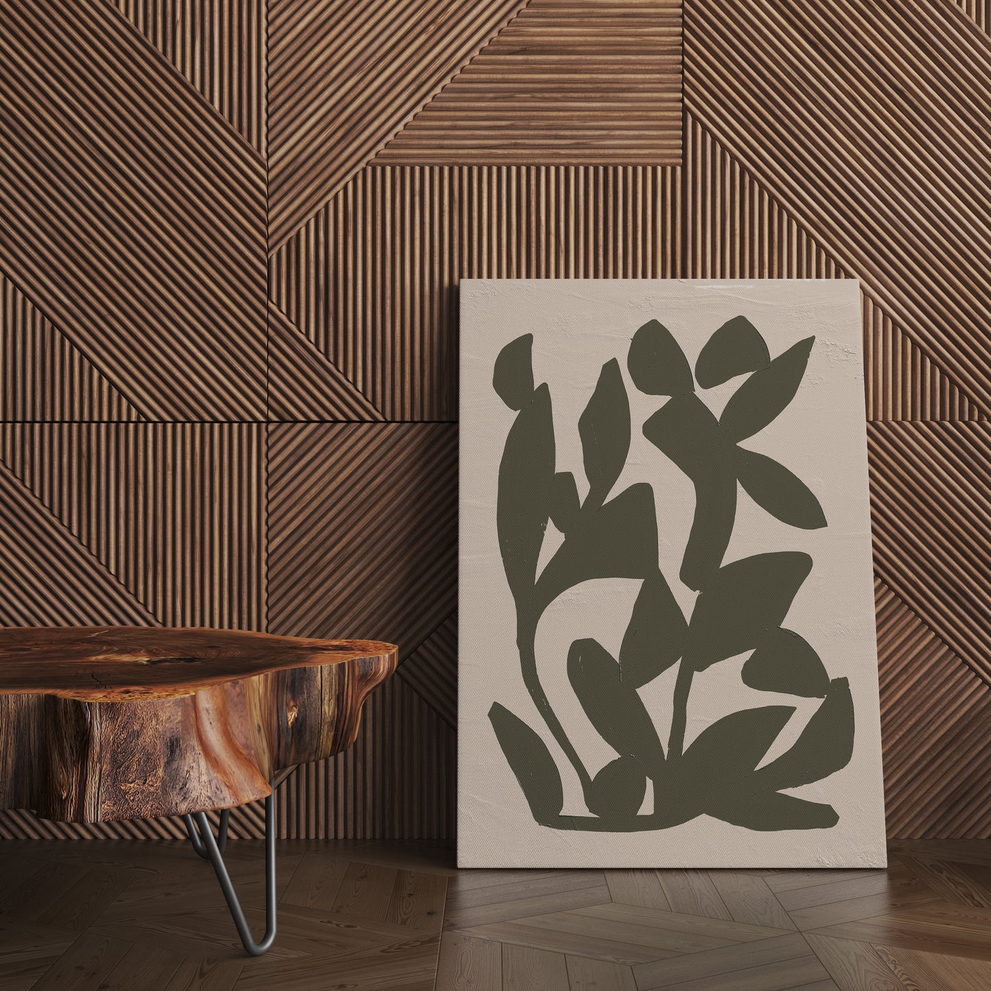 Green Botanical Shapes Canvas Print