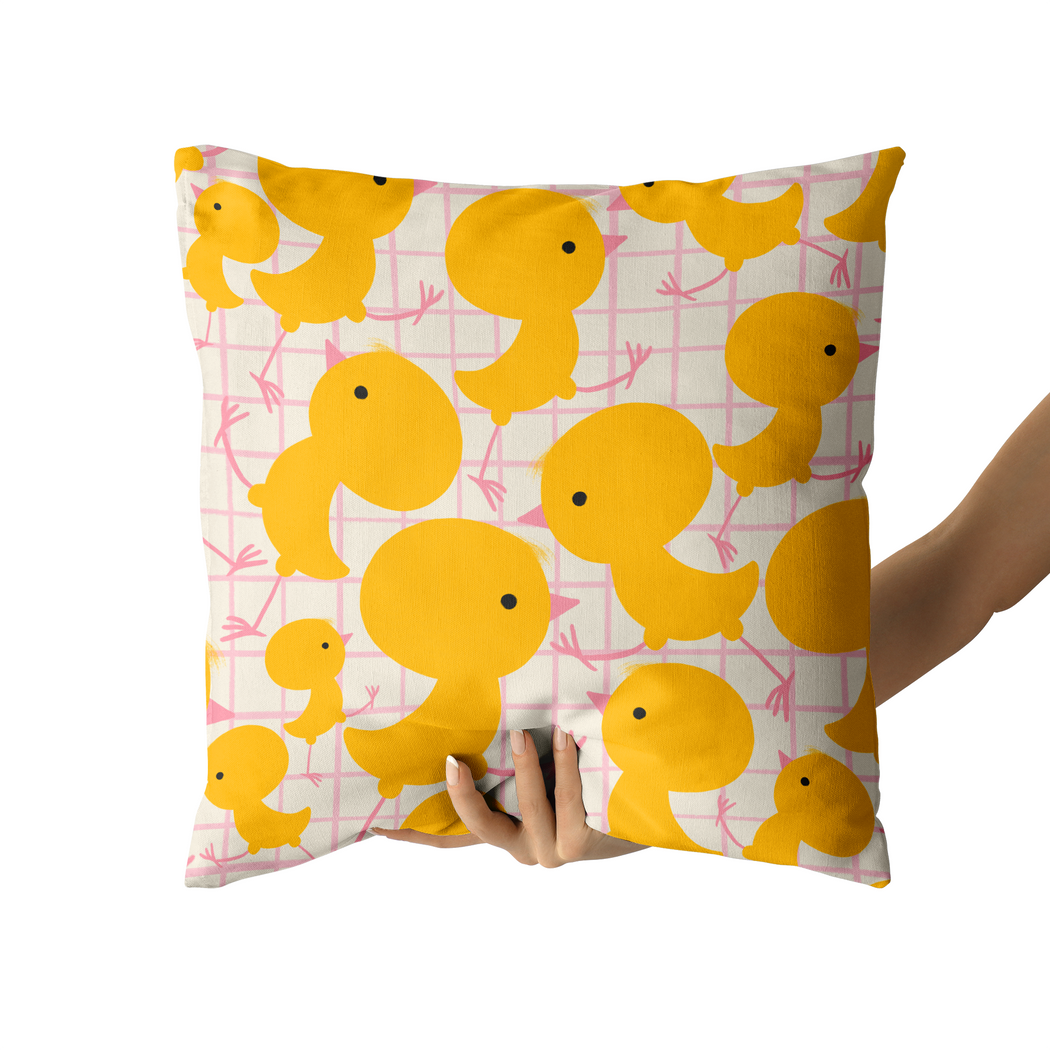 Cute Little Chicken Pattern Throw Pillow