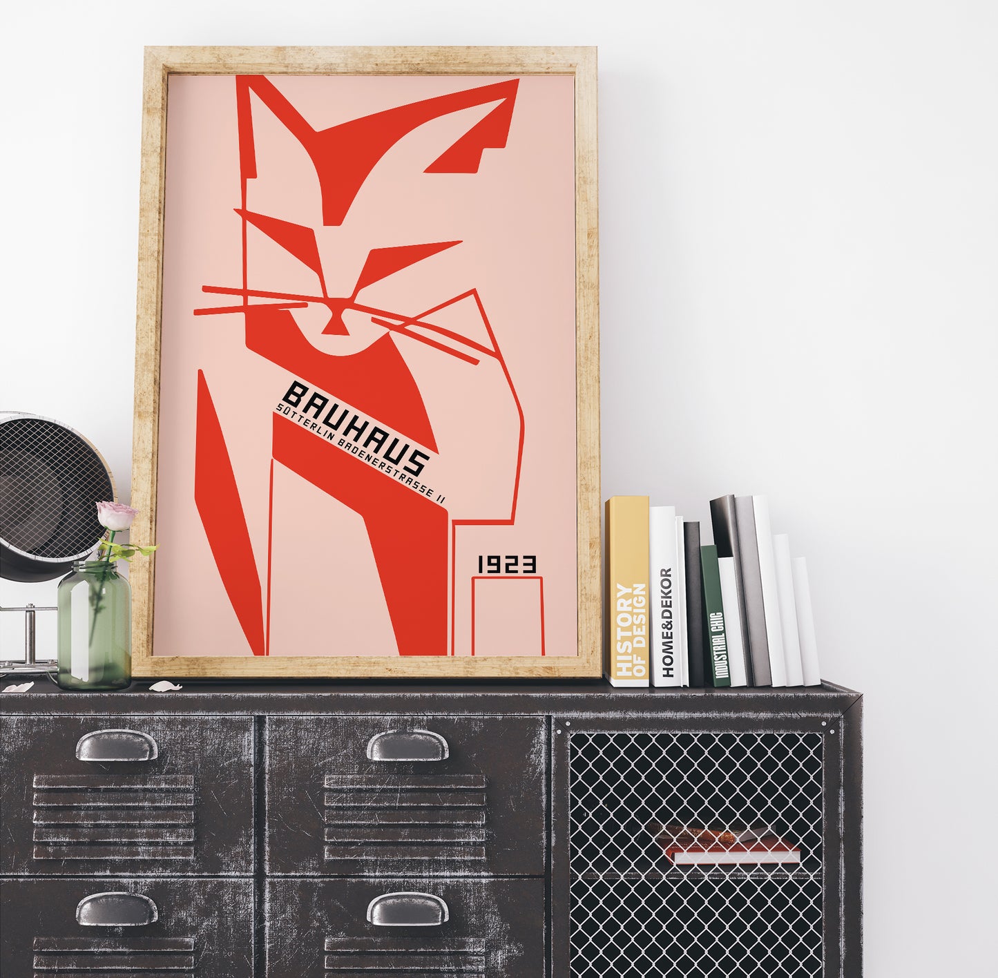 Red Cat Bauhaus Poster