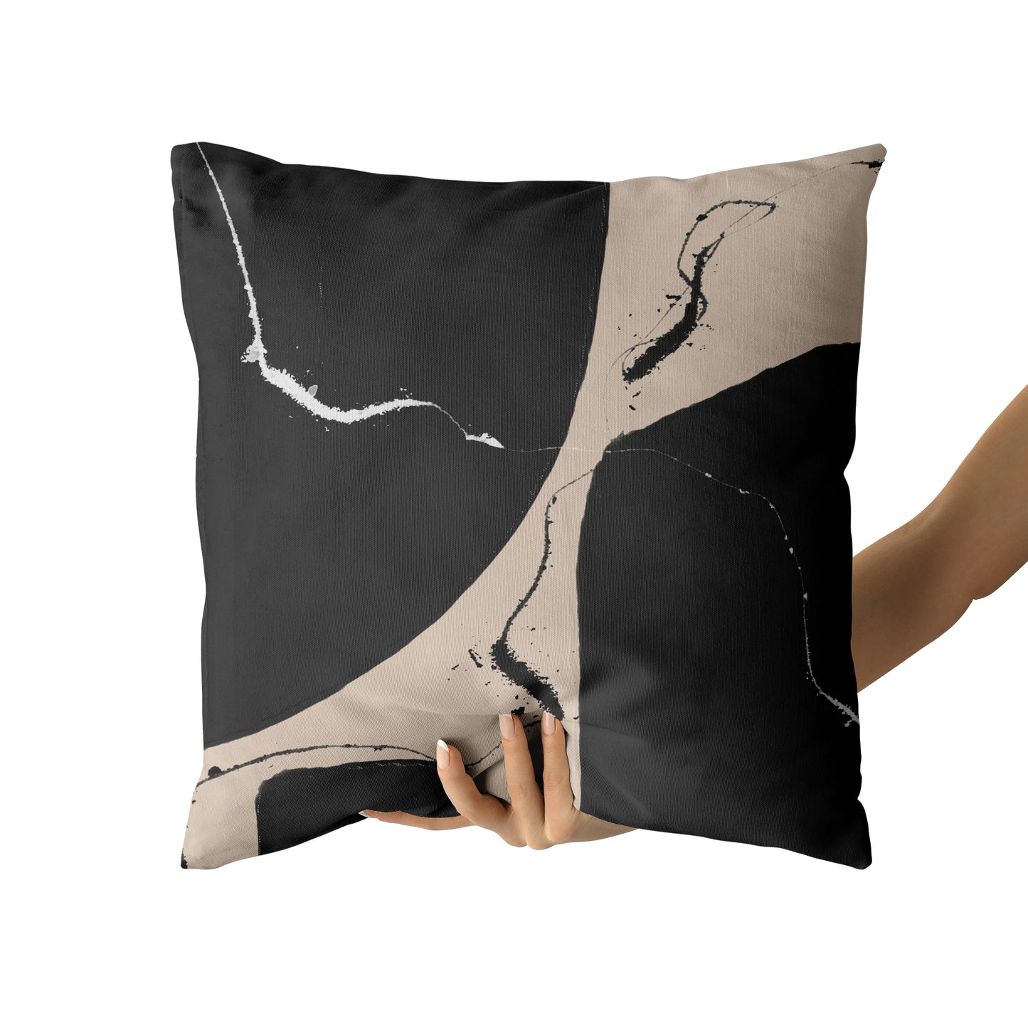 Modern Black Blocks Throw Pillow