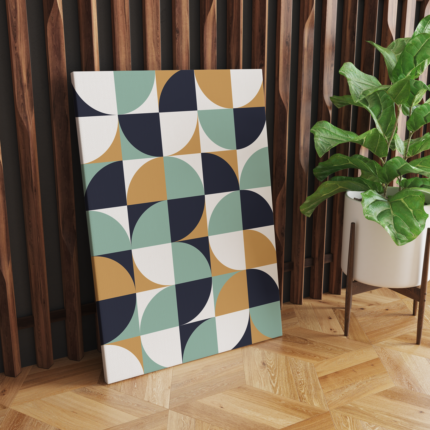 Abstract Neutral Geometric Wall Art Canvas Print
