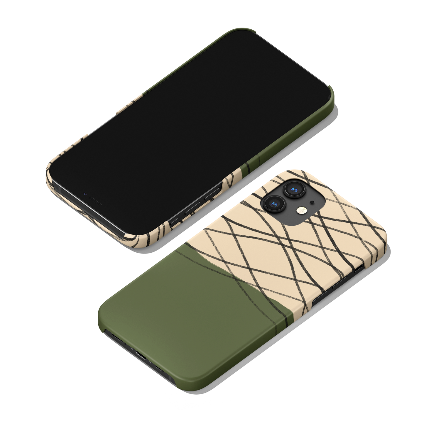 Green Mid Century Modern Art iPhone Case