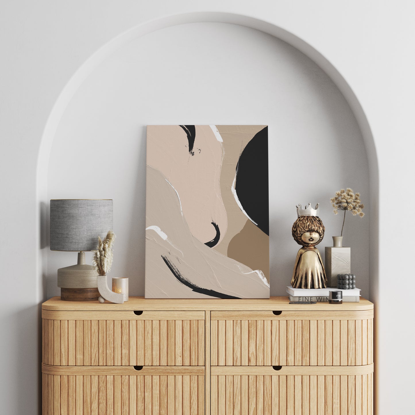 Beige Painted Modern Canvas Print