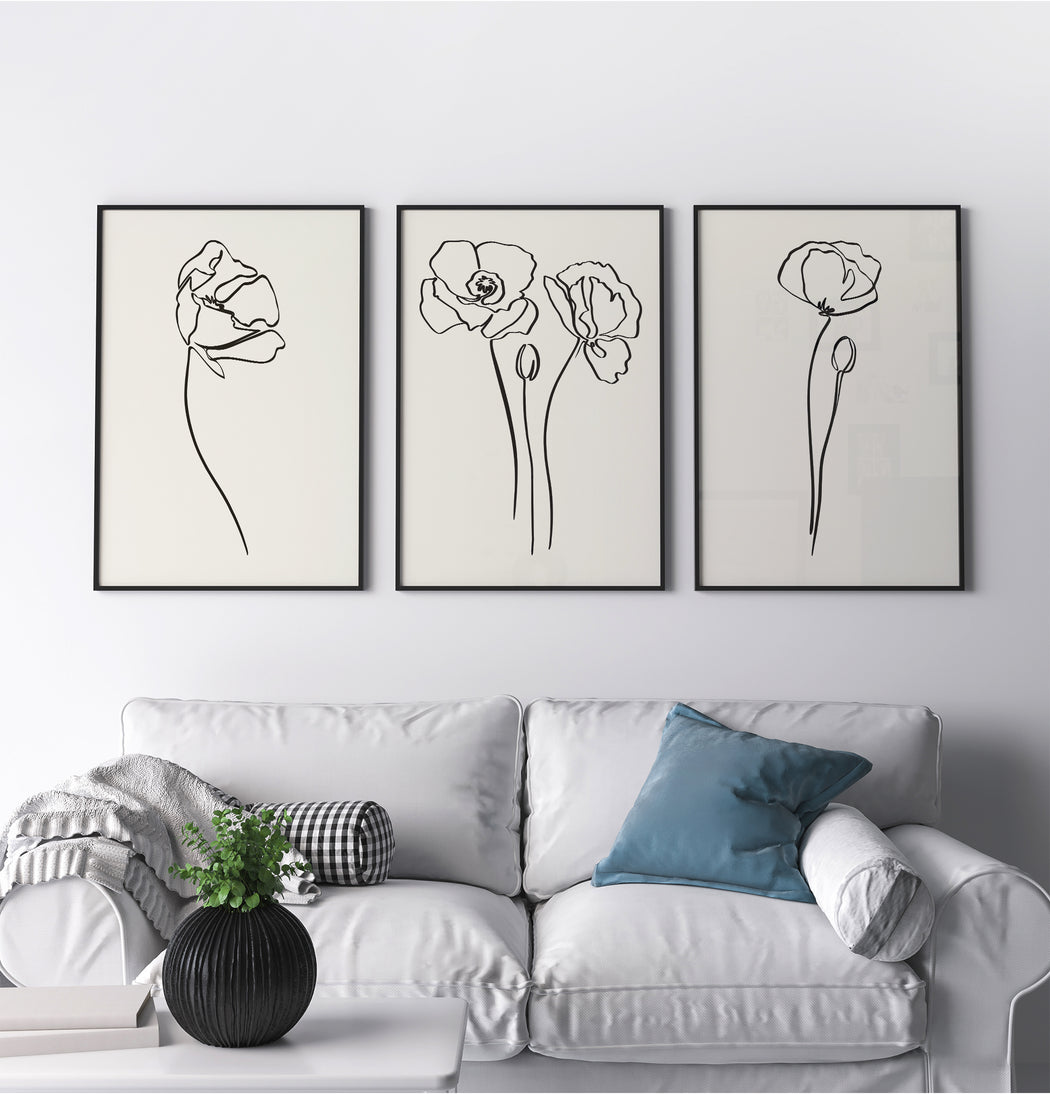 Set of 3 Minimalist Floral Prints — HypeSheriff US