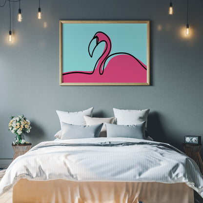 Flamingo Line Art Print