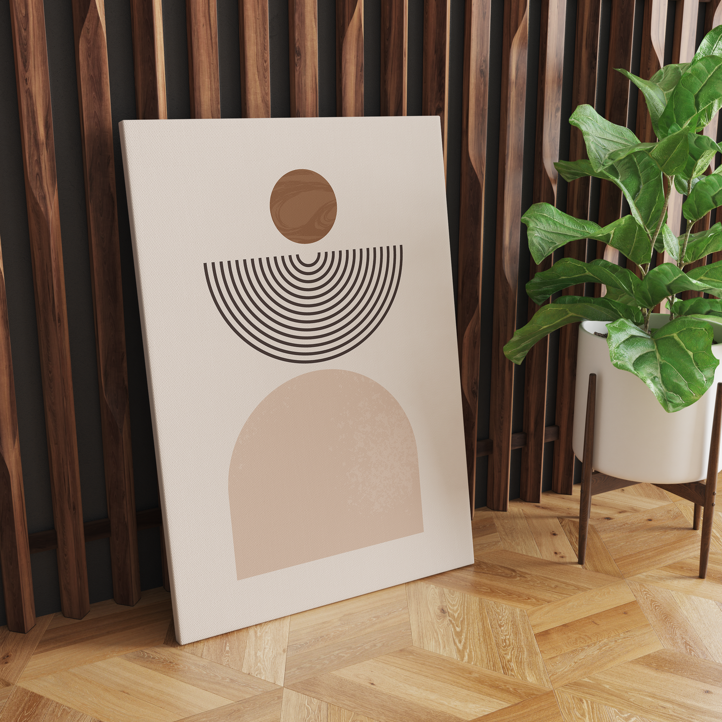 Minimalist Line Art Mid Century Canvas Print