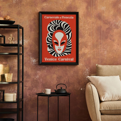 Venice Carnival Red Poster