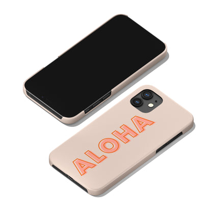 Aloha Lettering Beige iPhone Case