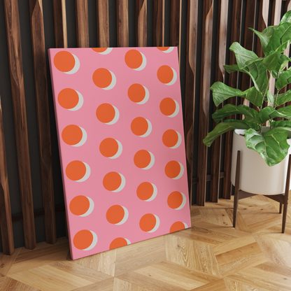 Pink Orange Modern Dots Canvas Print