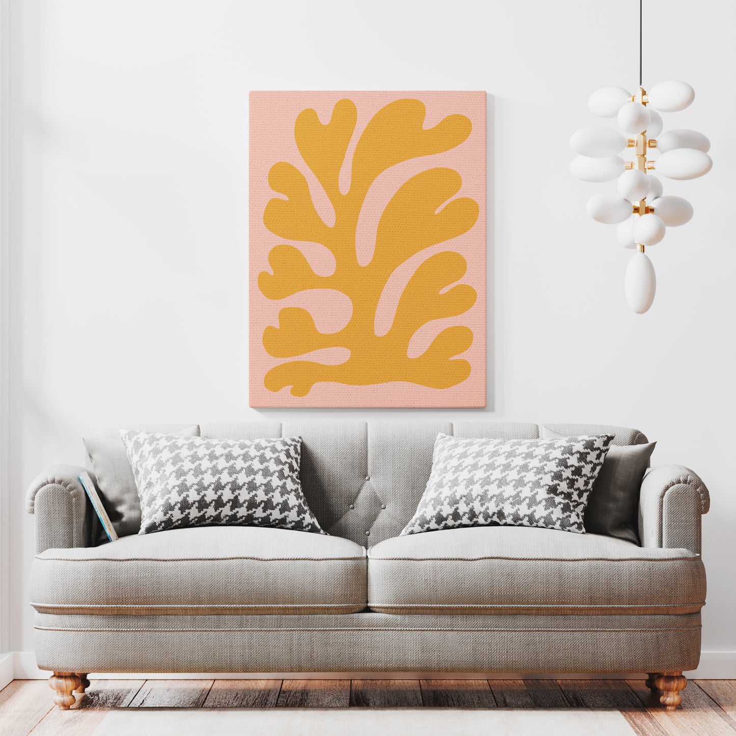 Pink and Yellow Leaf Canvas Print