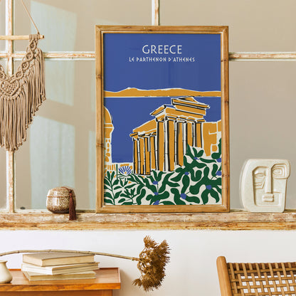 Greece, Parthenon Travel Poster