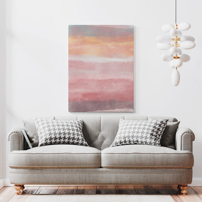 Blushing Seas Abstract Painted Canvas Print