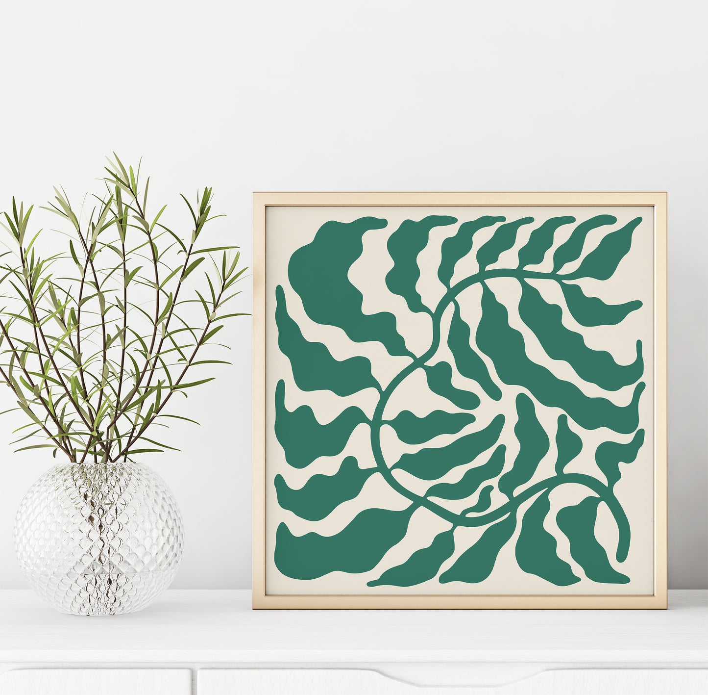 Green Aesthetic Leaf Print