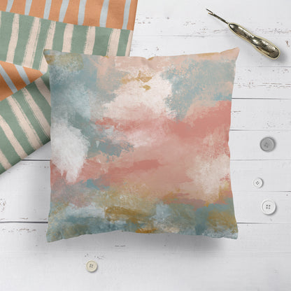 Throw Pillow with Painted Pastel Art
