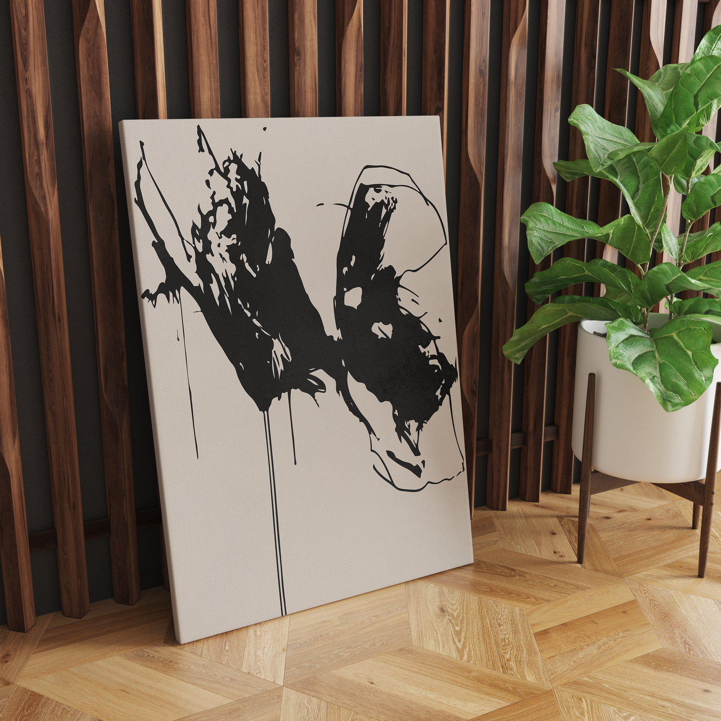 Painted Black Butterfly Canvas Print