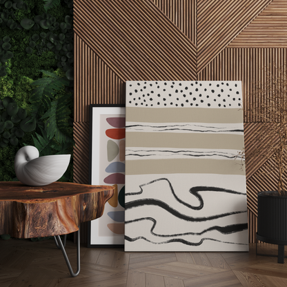 Rustic Beige Abstract Wall Art Canvas Print