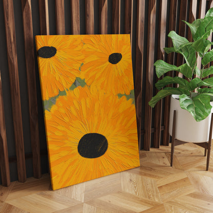 Painted Yellow Flowers Canvas Print