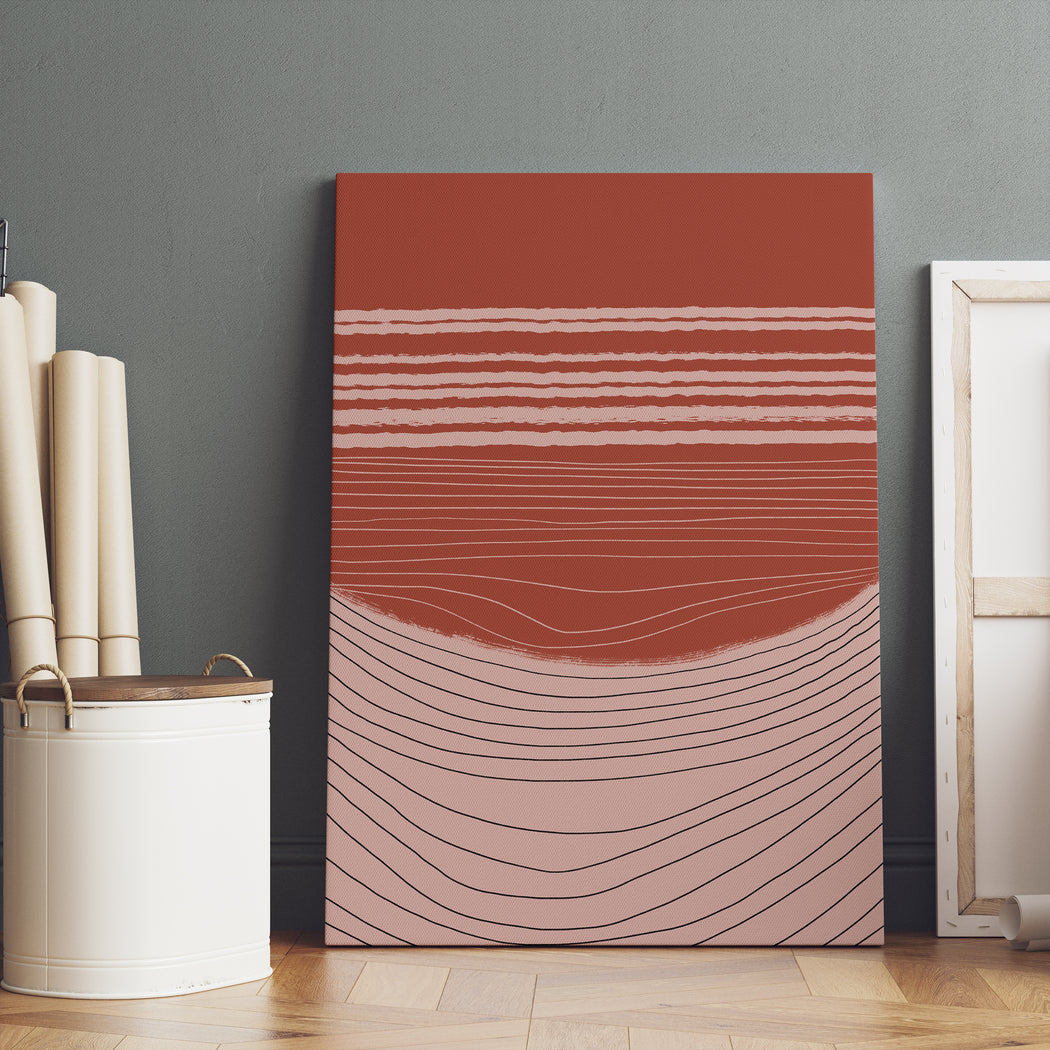 Modern Abstract Red Pink Canvas Print