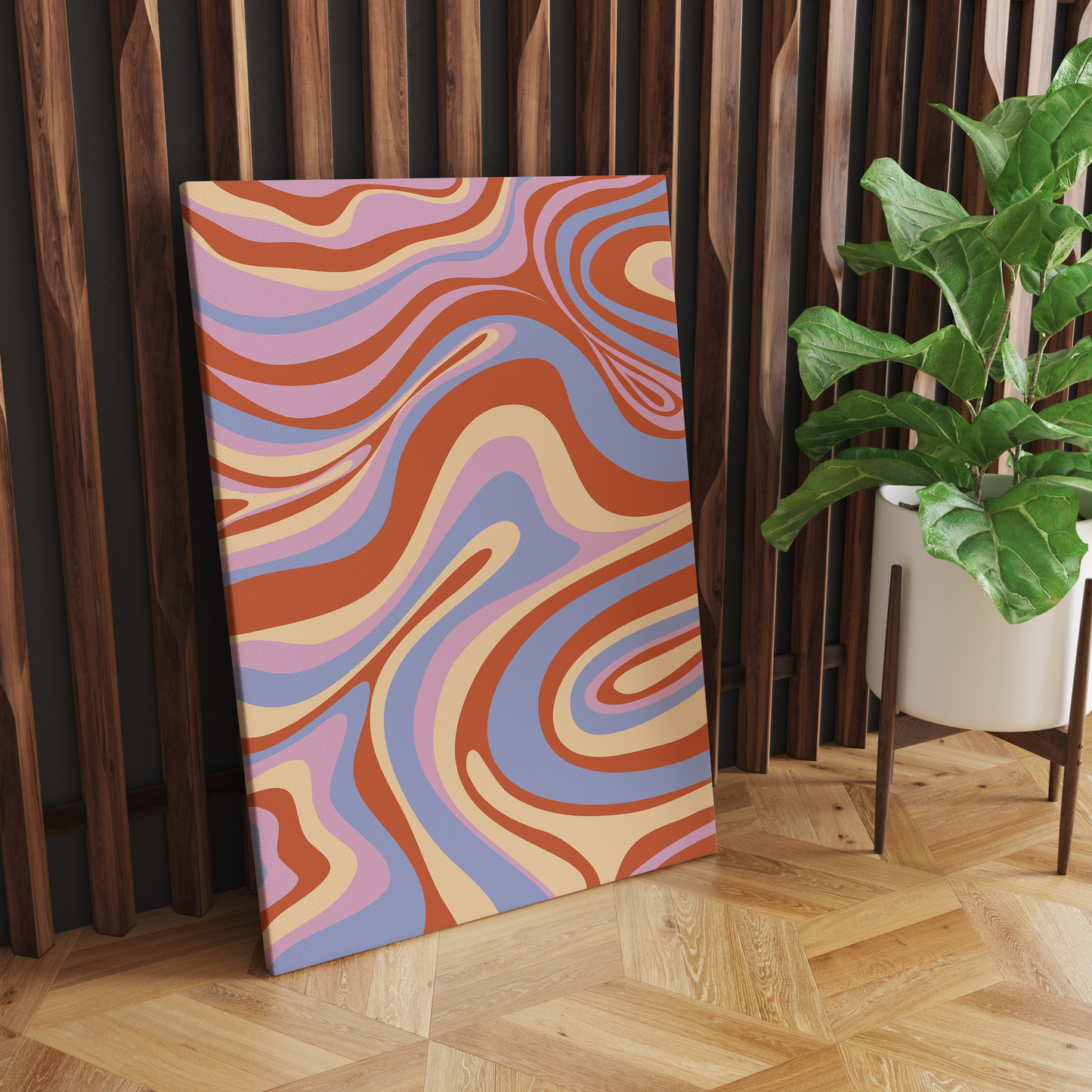 Retro Colorful Swirl Eclectic Canvas Print