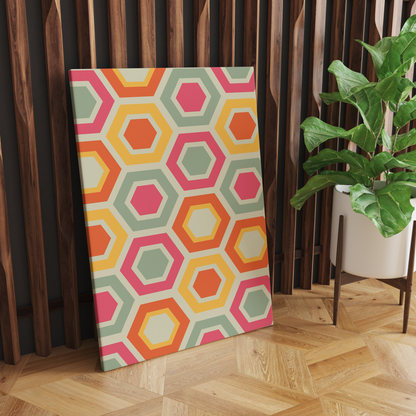 Retro Colorful Pattern 60s Canvas Print