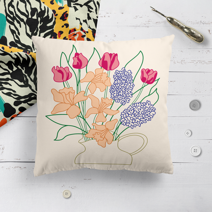 Vintage Floral Gift For Mom Throw Pillow