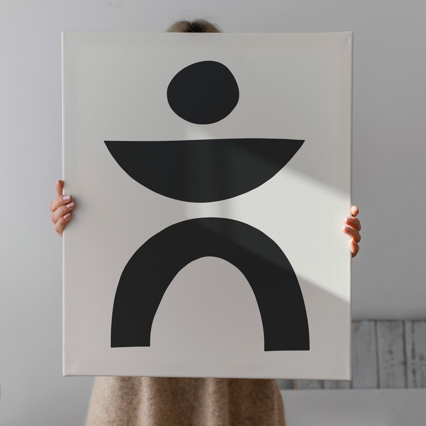 Black Modern Shapes Canvas