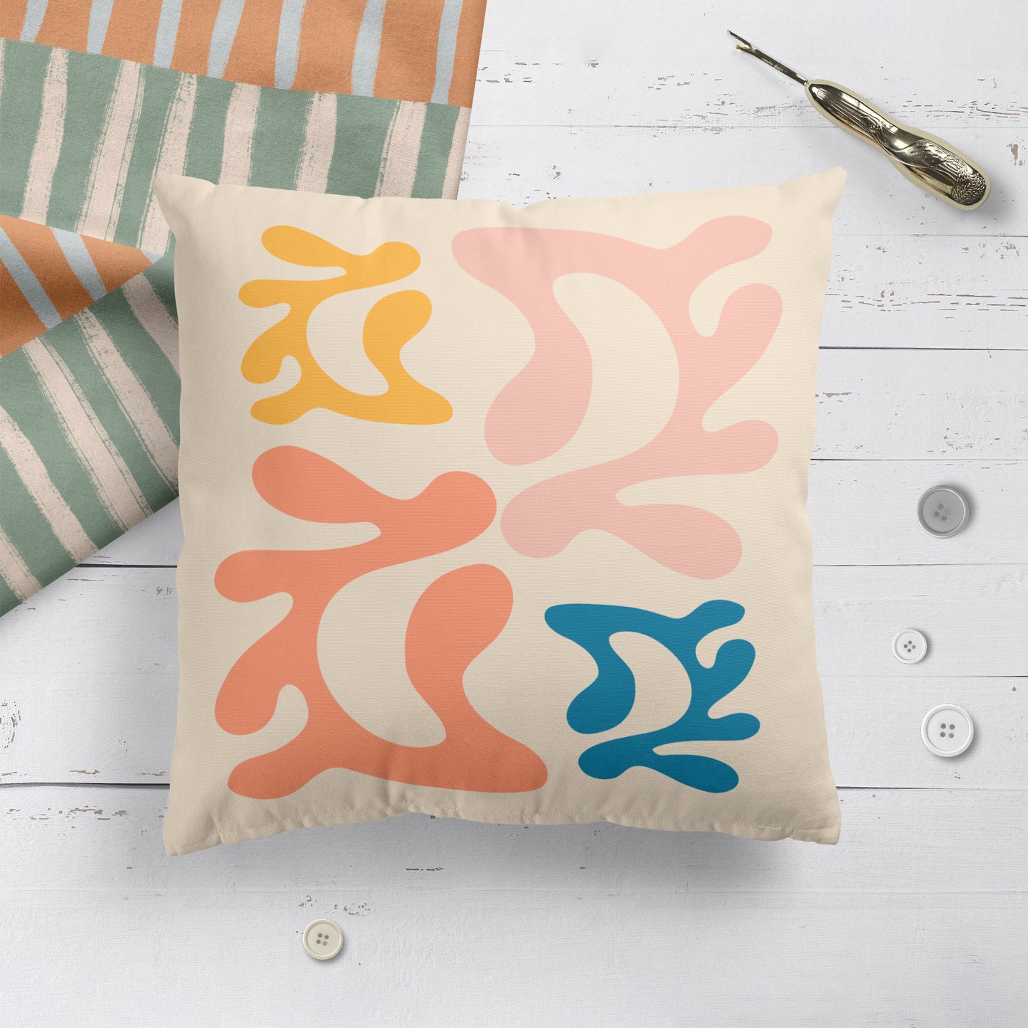 Colorful Composition Throw Pillow