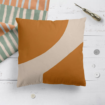 Mustard Minimalist Shapes Throw Pillow