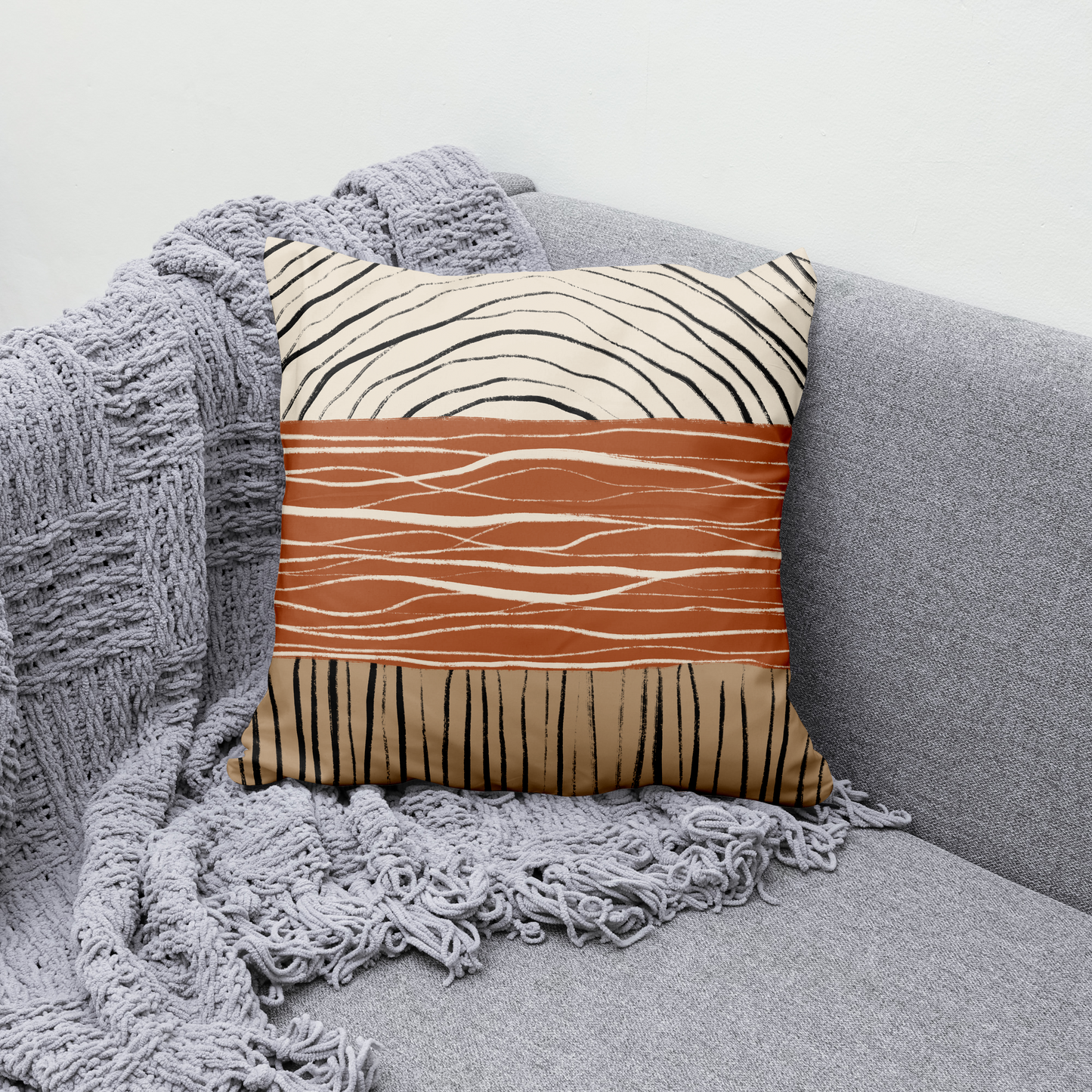 Boho Abstract Gypsy Pattern Throw Pillow