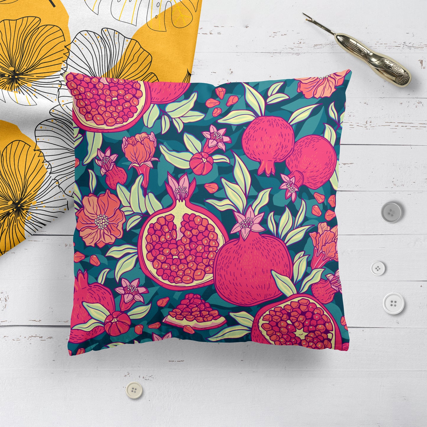 Happy Fruit Throw Pillow