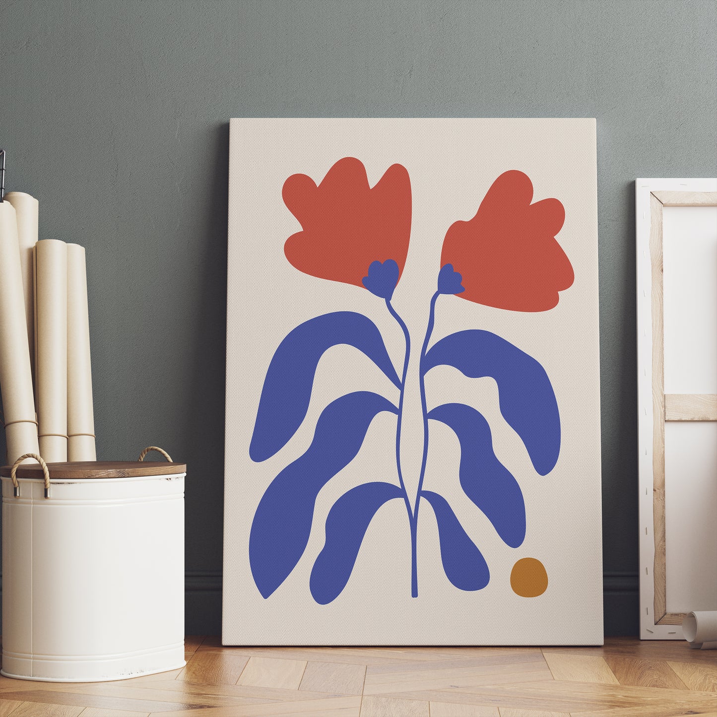 Minimalist Abstract Flowers Print on Canvas