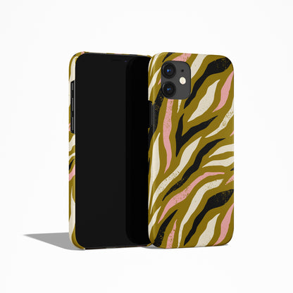 Green Retro Zebra iPhone Case