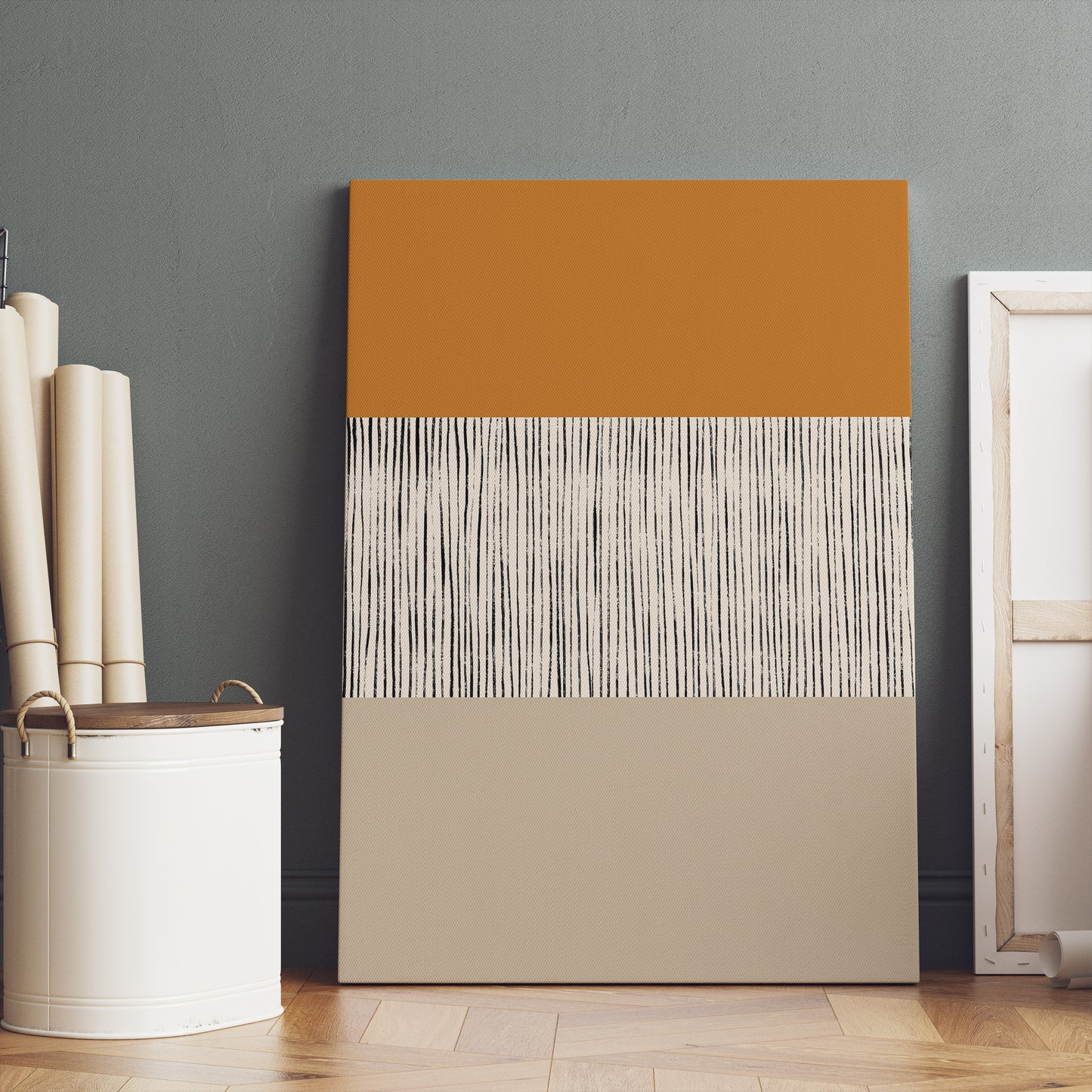 Modern Abstract Beige Orange Canvas Print