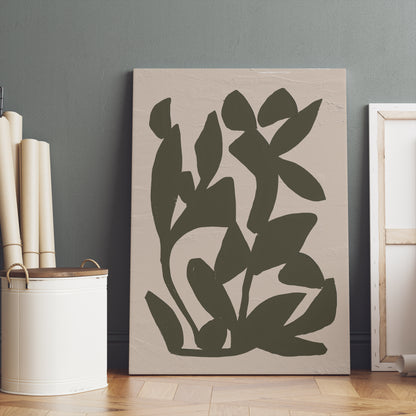 Green Botanical Shapes Canvas Print