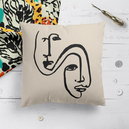 Theatrical Masks Modern Throw Pillow