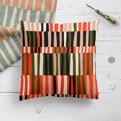 Colorful Mid Century Modern Throw Pillow