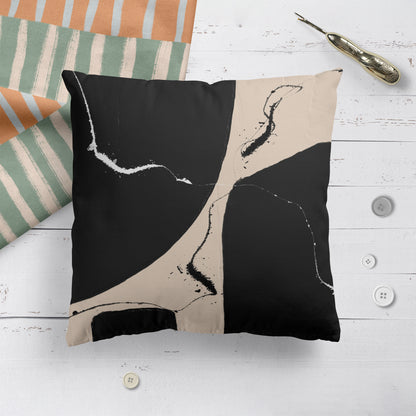 Modern Black Blocks Throw Pillow